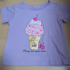 バイラビット　半袖Tシャツ　120　アイス　ラベンダー　ラインストーンのサムネイル