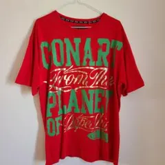 y2k　コナートビッグプリントTシャツ　CONART 赤　XL　ヴィンテージ