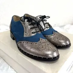 《美品》ウィングチップ　オックスフォード　レースアップ　ドレスシューズ