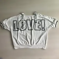 LOVE RABBY ロゴ入り 半袖Tシャツ ホワイト　160