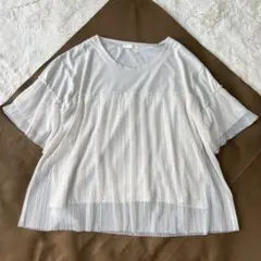 studio CLIP チュール 切替 Tシャツ プルオーバー 半袖 Mのサムネイル