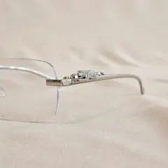 メガネ シルバー リムレス 伊達メガネ y2k 韓国 フチなし スクエア