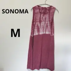SONOMA タイダイ柄 ノースリーブワンピース M