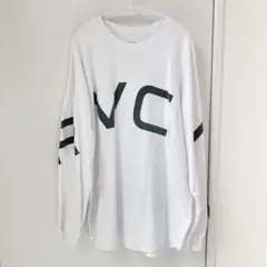 RVCA ホワイト ロゴプリント 長袖厚手Tシャツ