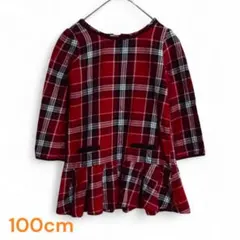 babyGap ベビーギャップ 赤 チェック柄 ワンピース 100cm