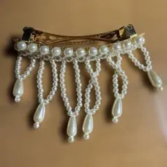 パール調　バレッタ