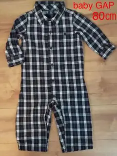 【baby GAP】チェック柄　長袖ロンパース　80㎝