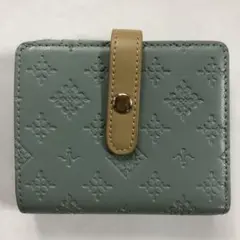 新品　Daily russet 　PUエンボスバイカラー折財布　ミント