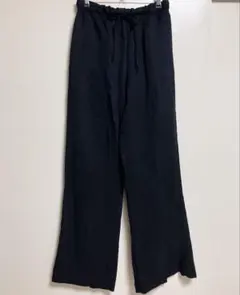 ☆ zara バックスリット ワイドパンツ ブラック
