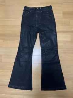 ブラックブーツカットコーティングデニム