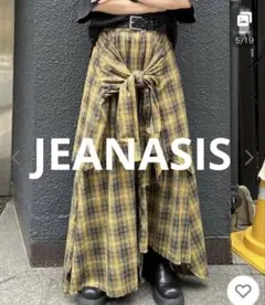 JEANASIS シャツライクアシメスカートチェック