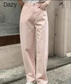 Dazy ピンク ストレートデニム パンツのサムネイル