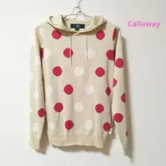 キャロウェイ X SERIES ドット柄 フード付きニットトップス