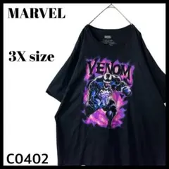 マーベル VENOM ヴェノム 紫炎フレアグラフィック Tシャツ キャラT 3X