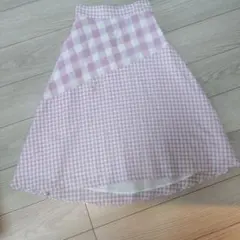 WILLSELECTIONの可愛いピンクのギンガムチェック フレアスカート S