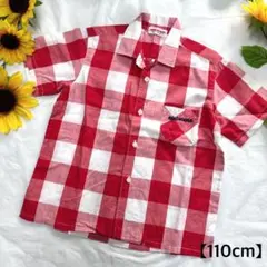 MIKIHOUSE 半袖シャツ　チェック　レトロ【110cm】