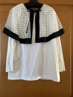 yori フロッキードット丸襟Tee F ネイビー - メルカリ