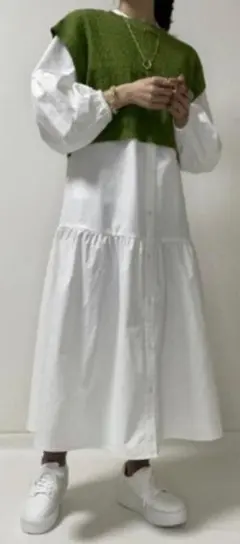 ロングワンピース➕ベストセット　Lサイズ