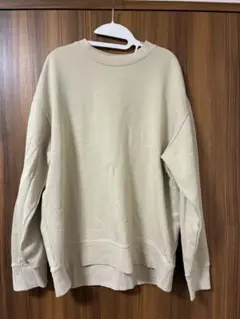 無印良品　トレーナー　ベージュ クルーネックスウェット