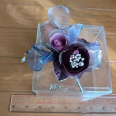 東京ソワール 　ネイビーパープルコサージュ