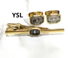 美品　イヴサンローラン　YSL　ロゴ　ネクタイピン　カフス　ゴールド　セット
