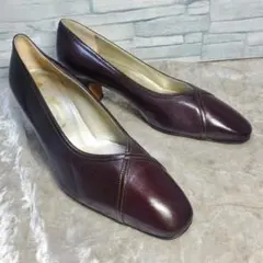 【美品】✨ギンザヨシノヤ 22.5cm パンプス 茶系 レザー