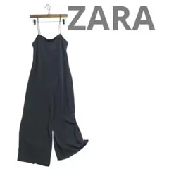 ♣️☘️ザラ(M)サロペット オールインワン　ワイドパンツ　オーバーオール　黒