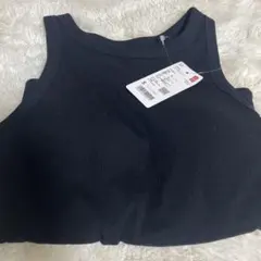 タグ付き新品⭐︎UNIQLO アメリカンスリーブ ブラックブラトップ S