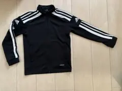 adidas 黒 ストライプ パーカー 140cm