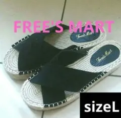 FREE'S MART❤️クロスサンダル　黒　ペタンコ　楽　美品　ミュールのサムネイル