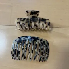 アフタヌーンティー　未使用ベッコウ柄　ヘアクリップ　ヘアアクセサリー　2個セットのサムネイル