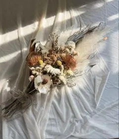 【ドライフラワーブーケ】ブラウン×イエロー（オレンジ多め）