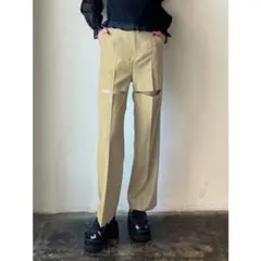 【EMODA/エモダ】ベージュ カットアウトストレートパンツ/S