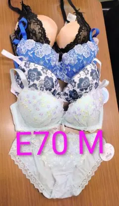 E70 ショーツ L トリンプ 天使のブラ ブラジャー ショーツ セット 水色