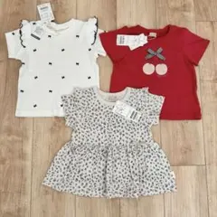 【新品タグ付き】半袖トップス　3枚セット　90