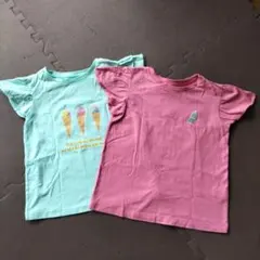 35 綿100%★GU キッズ ガールズグラフィックT 130cm 2枚セット☆