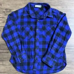 branshes 長袖シャツ 120cm 青黒チェック