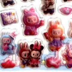 【8】ラブブ　立体　ぷくぷく　シール　ぷっくり　ボンボンドロップ　ディズニー