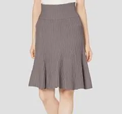 snidel グレー リブニット フレアスカート ひざ丈