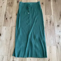 サマンサモスモス　セルフカット　リブスカート　グリーン