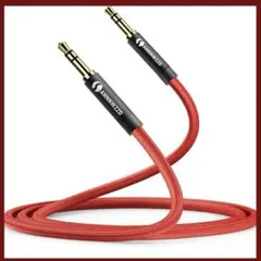 ANNWZZD AUX 케이블 3.5mm 남성-남성 6피트, 빨간색