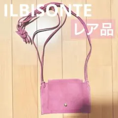 IL BISONTE スエード ミニショルダーバッグ ピンク ミニポシェットのサムネイル