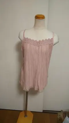 glove プリーツのキャミソール サーモンピンク Lサイズ