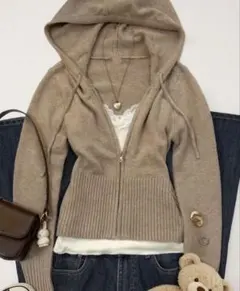 SHEIN ニット パーカー ショート丈 164812781 Mサイズ