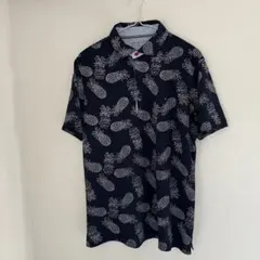 TOMMY HILFIGER GOLF半袖ポロシャツ 紺　パイナップル柄 LLのサムネイル