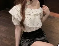 オフショルダー半袖ワンホン