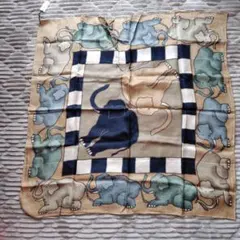 JimThompson 象プリント 100%シルク スカーフ