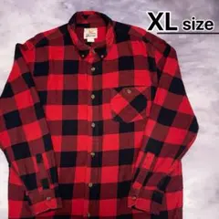 USA古着　フランネルシャツ　XL　レッド　チェック　FIELD&STREAM