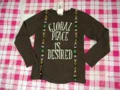 DILASH　140ｃｍ新品長袖Ｔシャツ　こげ茶色　本体綿100％