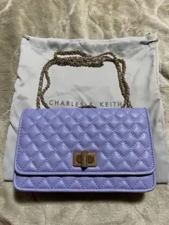 CHARLES & KEITH ラベンダー ショルダーバッグ
